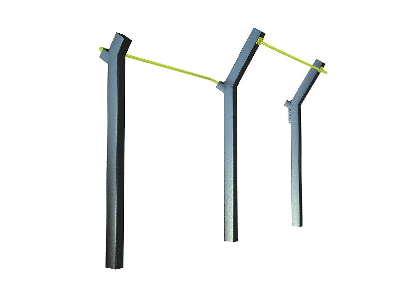 Street Workout DAMAPRO - Street Design SD - Barre fixe double en acier galvanisé thermolaqué pour parc sportif_0
