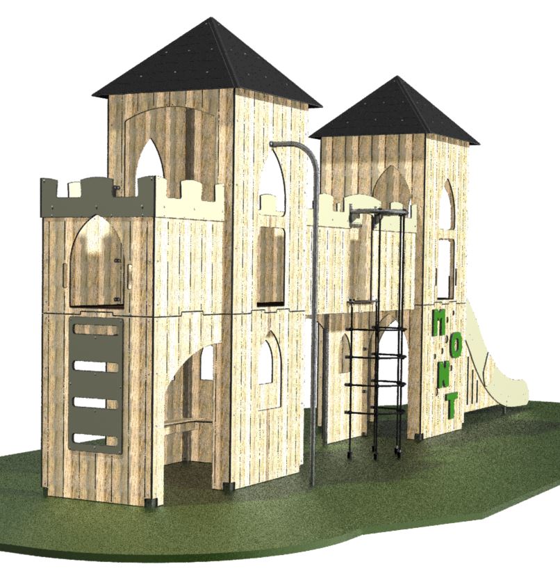 Structure multi-activités métallique forteresse - 1kasp0020-c - Ludoparc - 3 tours avec ossature inox, planchers à 150 cm_0