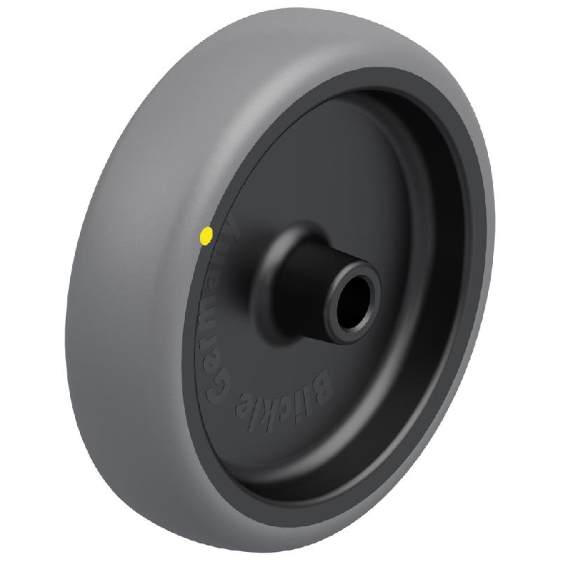 Roue de 125 mm avec caoutchouc thermoplastique gris conducteur d'électricité sur polypropylène_0