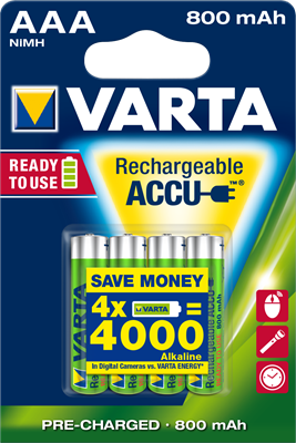 Blister de 4 accus 1.2V 800mAh AAA/HR03 - 38H25HR3B4R_0