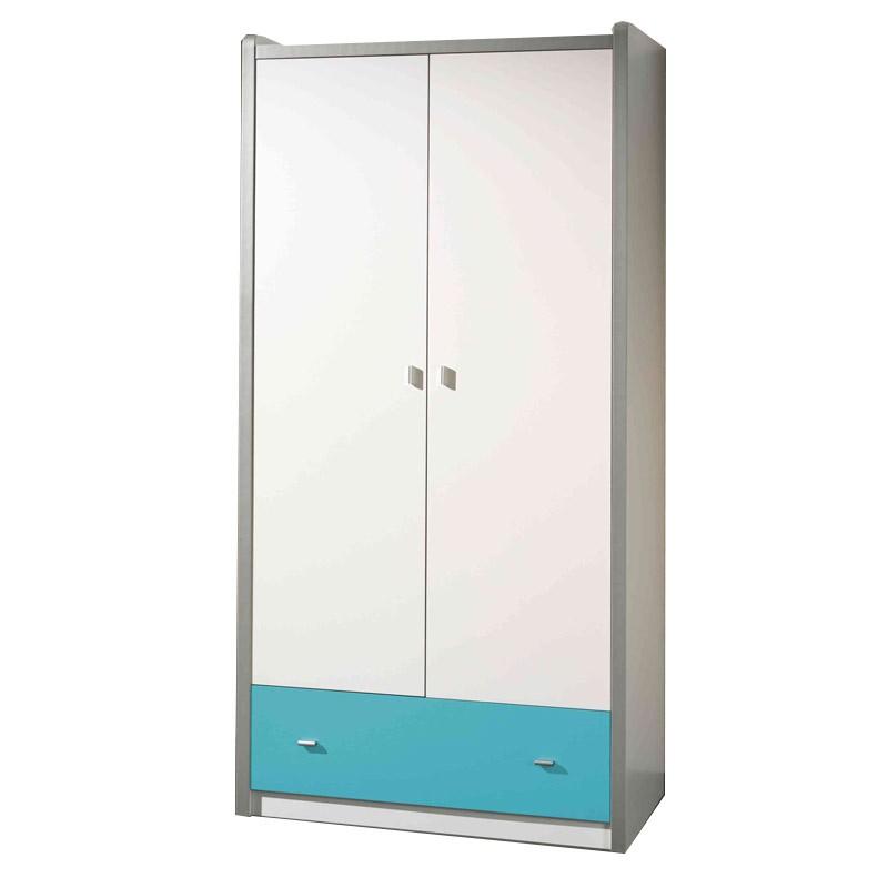 Armoire 2 portes Bonny 202 cm turquoise - Paris Prix - en bois, à monter soi-même_0