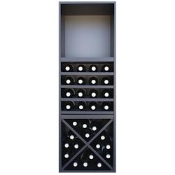 Armoire 32 bouteilles et tablette pour liqueur Merlot 631640 - noir Bois massif 631640_0