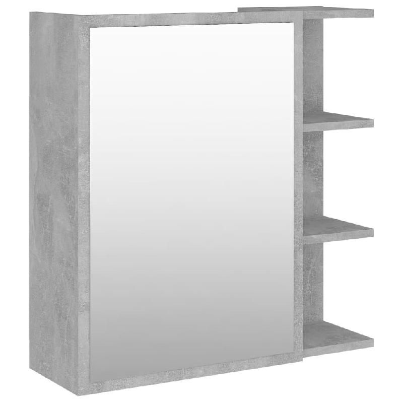 ARMOIRE À MIROIR DE BAIN 62,5 X 20,5 X 64CM AGGLOMÉRÉ GRIS 02_0006687_0