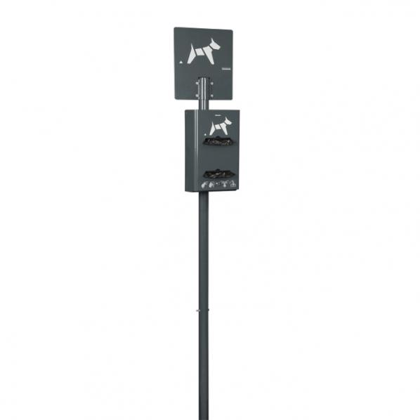 Borne de propreté hygiène canine - sacs en rouleaux - Gris anthracite - Marque Rolléco_0