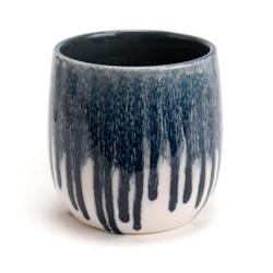 Cache pot Lyra bleu -  Rond Grès Amadeus 13.5x13.5 cm - bleu Grès 3520071866338_0