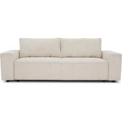 Canapé droit convertible 3 places JOSH - velours côtelé beige - Coffre de rangement - L239xP86xH85cm AUCUNE - beige 3666749449011_0