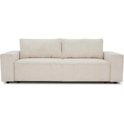 Canapé droit convertible 3 places JOSH - velours côtelé beige - Coffre de rangement - L239xP86xH85cm AUCUNE - 3666749449011_0