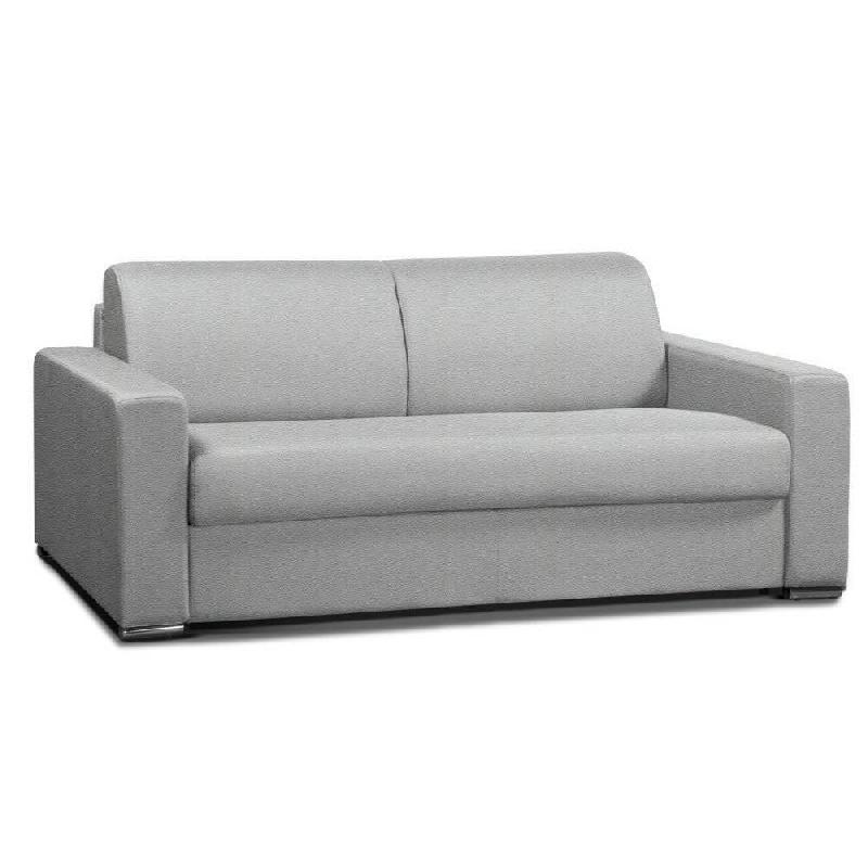 CANAPÉ CONVERTIBLE 2- ALLURE MATELAS MÉMORY  20CM  LATTES 120CM MICROFIBRE GRIS CLAIR_0