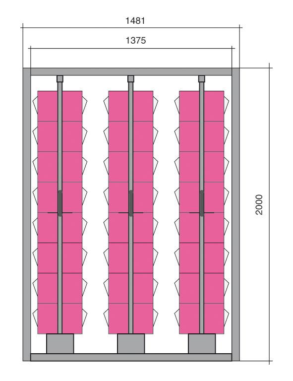 Couliplus - 48 blocs-tiroirs Praticbox H.2000 mm - 192 tiroirs au total_0