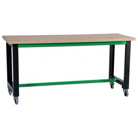 Établis mobiles industriels - hauteur 840mm - plateau stratifié ou bois - charge 500kg_0