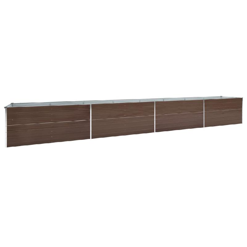Jardinière surélevée en acier galvanisé - 600 x 80 x 45 cm - Marron - Plantes, fleurs et jardinage_0