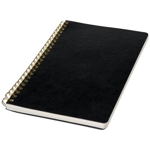 Journal A5 aspect cuir Spiraly - 10739700 - couverture en cuir de vachette PU Thermo, 96 feuilles lignées 70 g/m²_0
