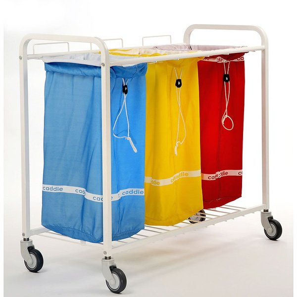 Logistique bloc caddie - Chariot à linge avec sacs en coton amovibles et lavables - Couvercles en PVC colorés_0