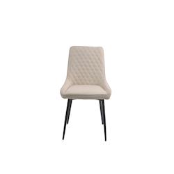 Möbilia Chaises de salle à manger, lot de 2 | Revêtement tissu | Pieds en acier | L 52 x P 56 x H 86 cm | beige-noir - beige textile 21020055_0