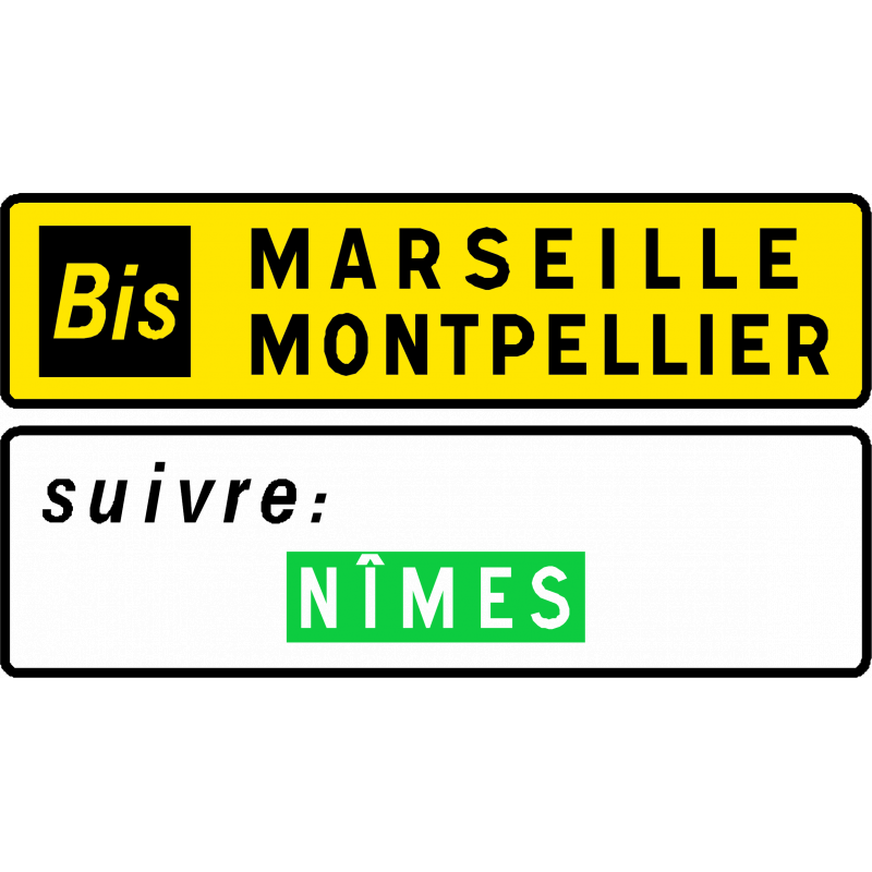 Panneau directionnel D79b - itinéraire 'Bis' en résine thermoplastique recyclable_0