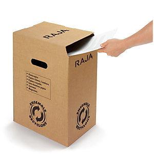 RAJA Poubelle de tri du papier - En carton - 20 litres - Lot de 10_0