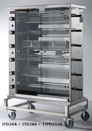 Rôtissoire verticale Prélude 2 - finition tout inox - ITD26A + ITD2A6 + ITPD2130 - capacité 4 à 5 poulets par broche_0