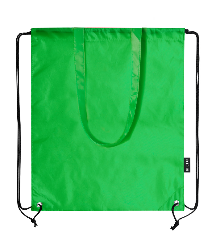 Sac piscine en polyester RPET - anses longues - labélisé RPET - couleur vert - 40g_0