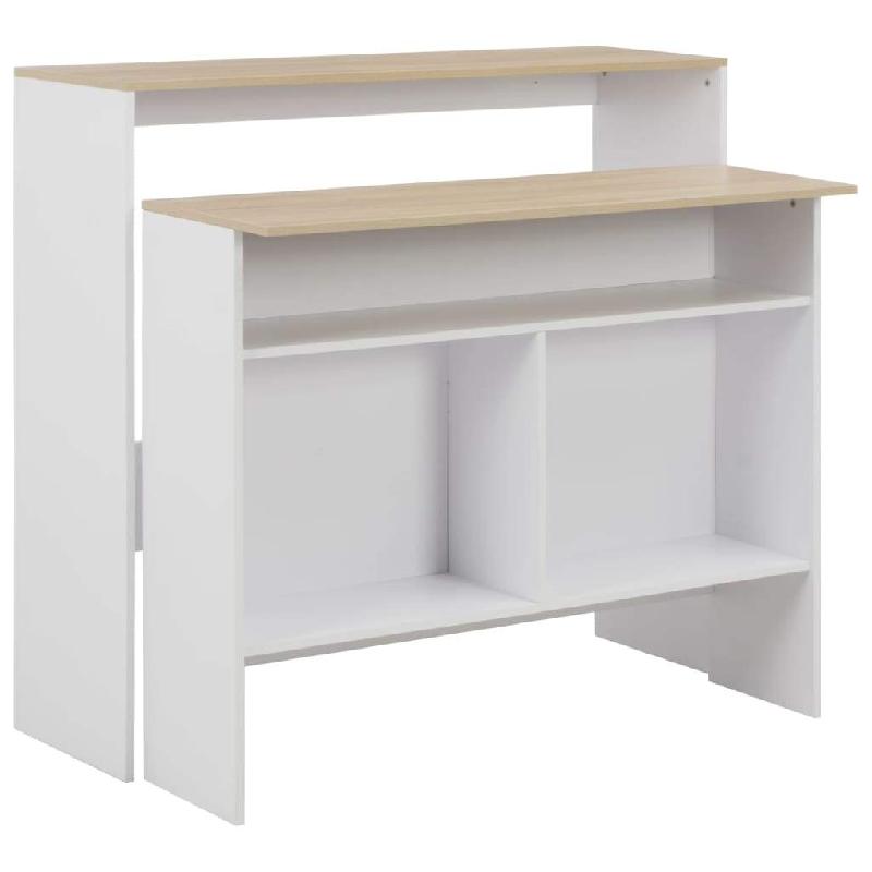 TABLE HAUTE MANGE DEBOUT BAR BISTROT AVEC 2 DESSUS DE TABLE BLANC 130 CM 0902037_0