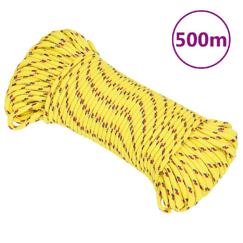 Vidaxl corde de bateau jaune 4 mm 500 m polypropylène 152596_0
