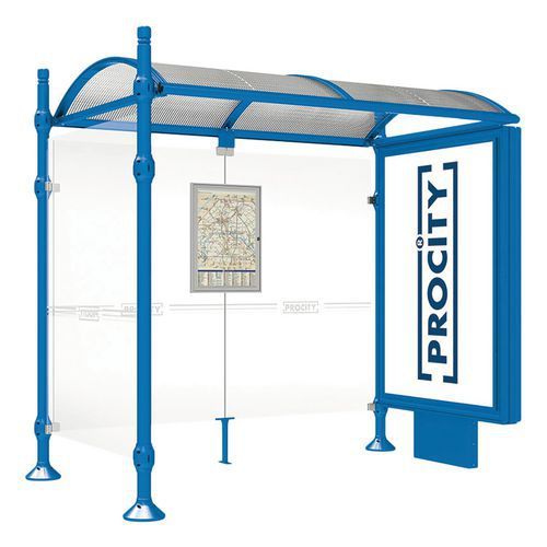 ABRI BUS PROVINCE 2.50M CAISSON 1 BARDAGE CITY BLEU 5010 - PROCITY