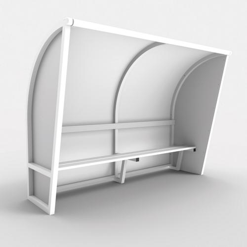 ABRI DE TOUCHE MONOBLOC V2, STRUCTURE EN ALUMINIUM 50X50X3, PLASTIFIÉE BLANC