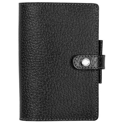 AGENDA MODERNE - ORGANISEUR - 2026 - INT 9213SEM - 13 SEM - SEMAINIER HORIZONTAL - MULTILINGUE - PEKARI - NOIR - 12 MOIS DE JANV À DÉC. - 8,5X13 CM - CUIR PLEINE FLEUR DE PORC - TRANCHE DORÉE - À PRESSION