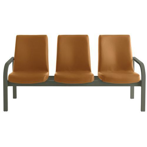 BANQUETTE DE REPOS MARTA 3 PLACES GRIS / CITROUILLE