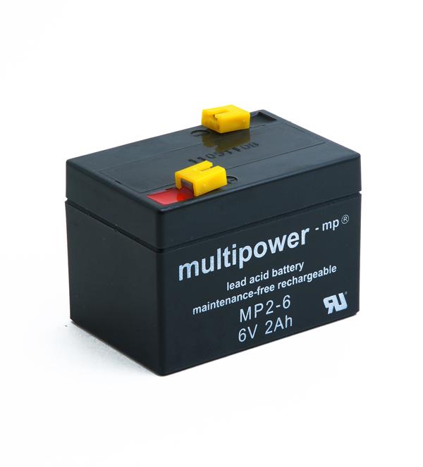 Batterie de démarrage plomb AGM MP2-6 - 6V 2Ah - cosse F4.8 - Multipower_0