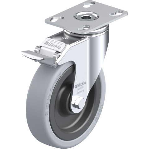 BLICKLE - ROULETTE PIVOTANTE À FREIN Ø 125MM BANDAGE CAOUTCHOUC SBR 120KG - LKPA-VPA 126K-FI