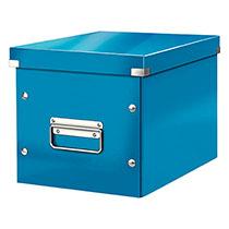 BOÎTE DE RANGEMENT CARTON LEITZ CLICK & STORE WOW CUBE FORMAT M BLEU