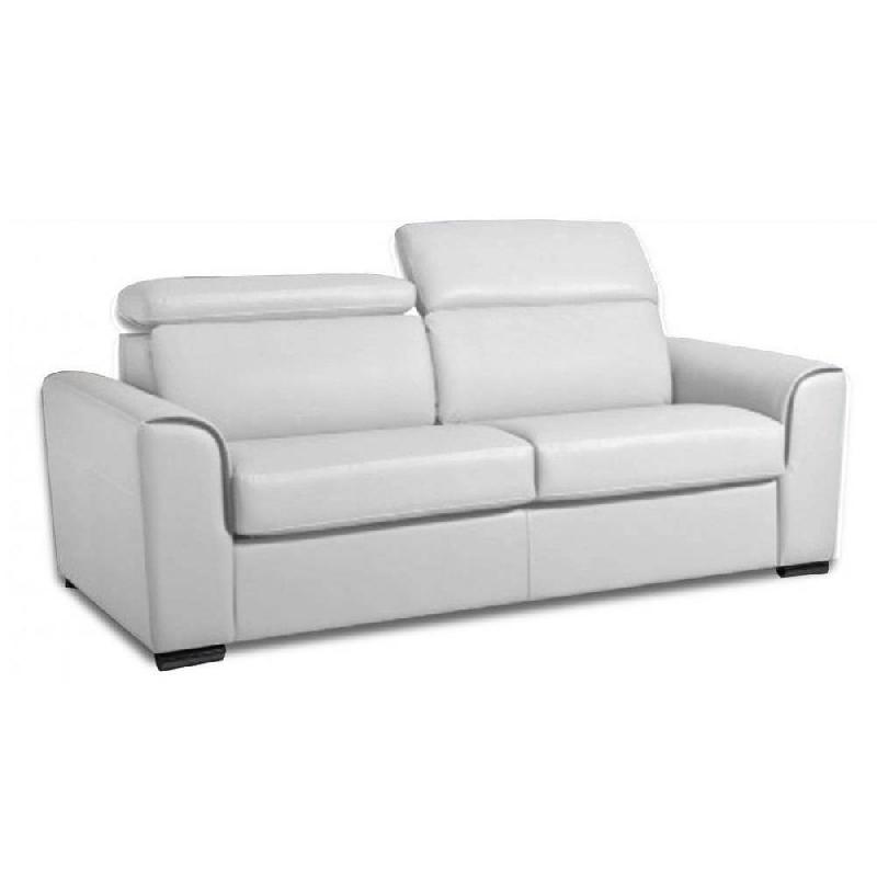 Canapé convertible express IMOLA - Matelas 18 cm - Couchage 140x197 cm - Mousse polyuréthane haute résilience - Blanc cassé_0