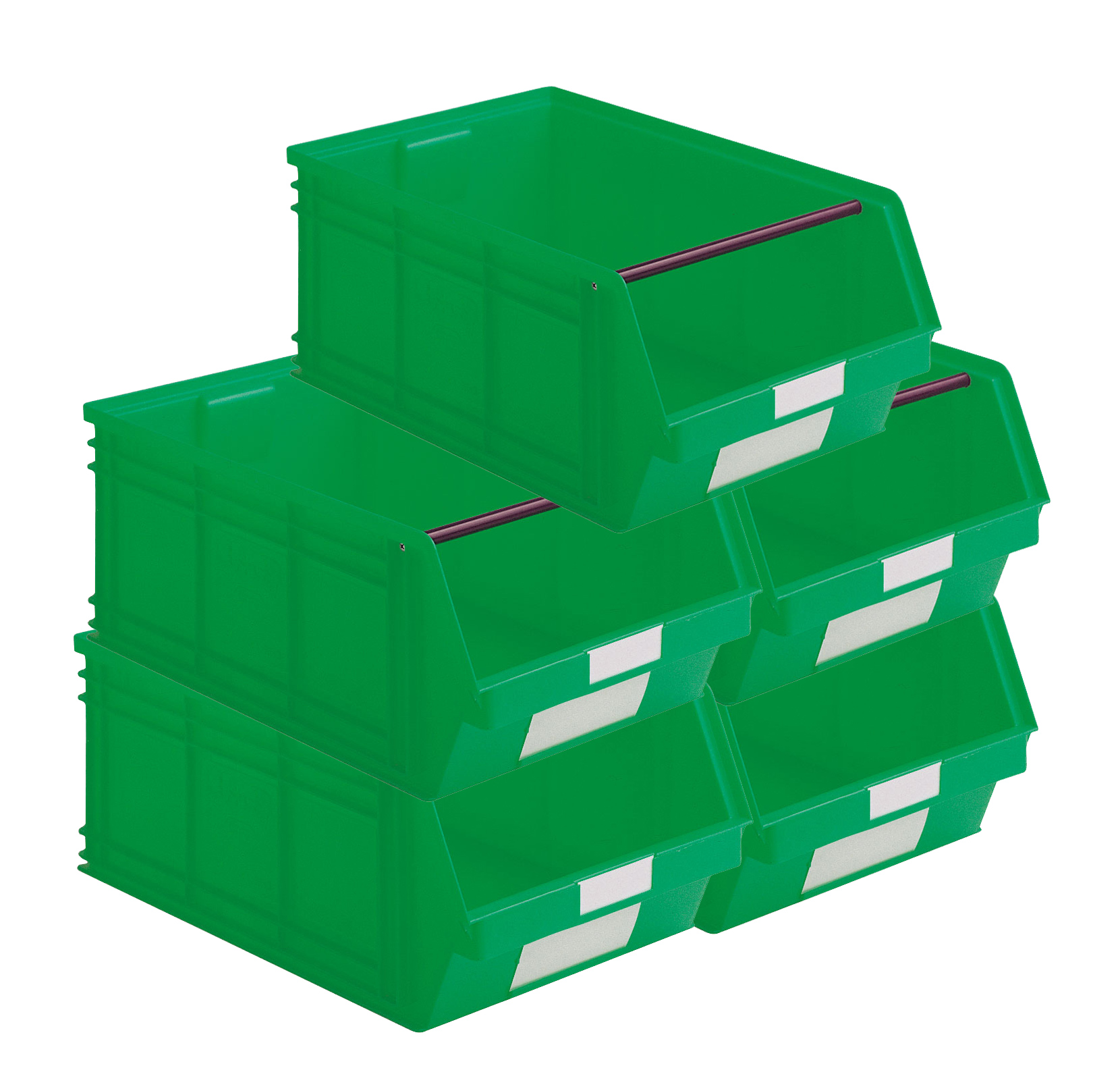 CARTON 5 BACS PLASTIQUES À BEC 88 LITRES VERT