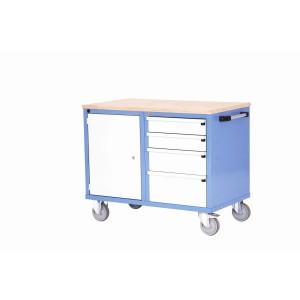 Chariot - servante d'atelier avec 1 caisson porte et 1 caisson tiroirs_0
