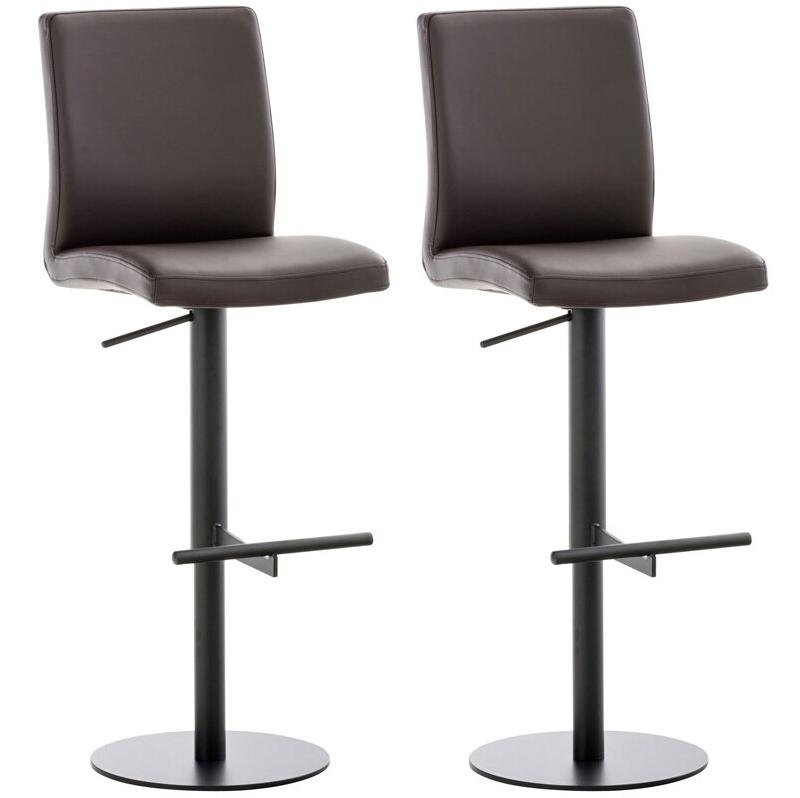 CLP Lot de 2 tabourets de bar Cadiz en similicuir Noir/Marron - marron polyester 315315_0