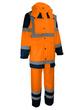 Complet de pluie haute visibilité - manteau + pantalon en polyester enduit PU avec bandes rétro-réfléchissantes_0