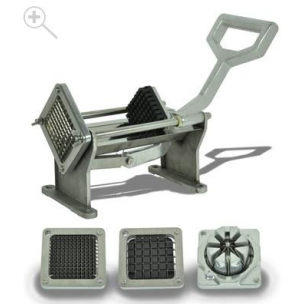 Coupeuse à frites manuelle - aluminium - 4 couteaux inclus : 7mm, 10mm, 14mm et division en 8 parts_0