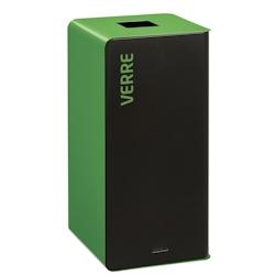 CUBATRI - Borne de tri manganèse avec bac 40L verre vert - 55904 - ROSSIGNOL - vert métal 55904_0