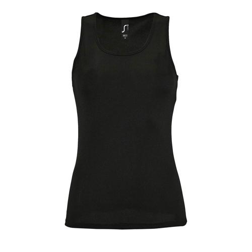 DÉBARDEUR PERSONNALISABLE DE SPORT FEMME EN POLYESTER NOIR