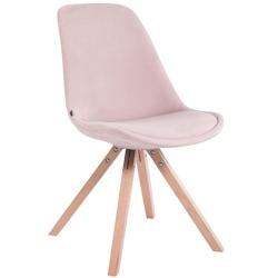 Décoshop26 - Chaise de salle à manger design scandinave en velours rose et pieds en bois clair forme carré 10_0003440 - 3000251582925_0