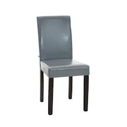 Décoshop26 - Chaise de salle à manger x1 design moderne en PVC gris et pieds en bois marron 10_0002018 - marron 3000250796293_0