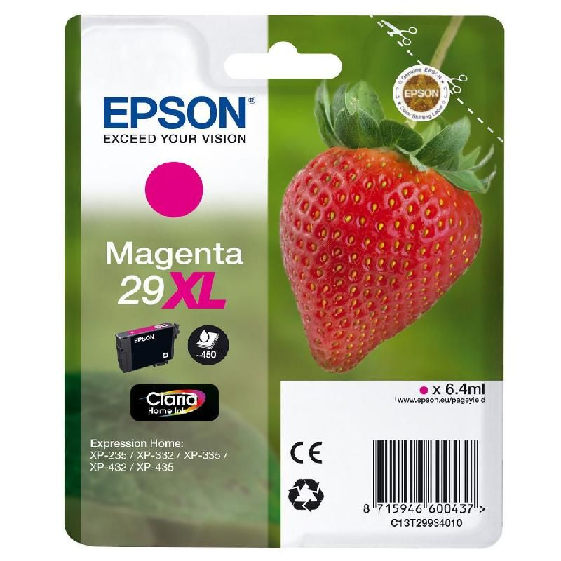 EPSON CARTOUCHE D'ENCRE FRAISE 29XL M (C13T29934010) - CLARIA HOME INK - GRANDE CAPACITÉ - COULEUR: MAGENTA