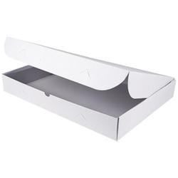 Firplast - Boîte traiteur en carton blanc 420x280x60 mm (x25) avec couvercle intégré - Réf. 3700356120038_0
