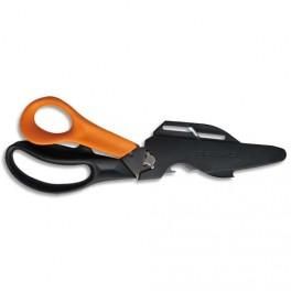 FISKARS CISEAU CUTS&MORE LONGUEUR 23CM, MULTI-FONCTIONS, LAMES EN ACIER REVETEMENT TITANE