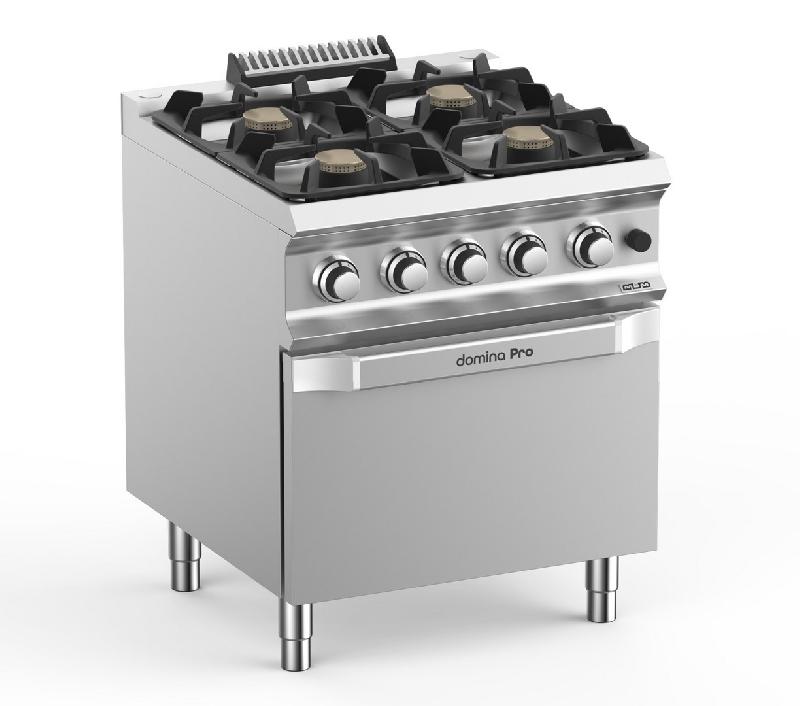 Fourneau professionnel à gaz 6 feux - 5,5 kW sur soubassement libre - Domina Pro 700 - FB77FGXS_0