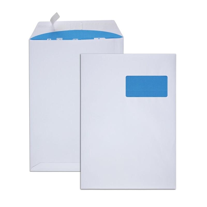 GPV Boîte de 250 pochettes Premier blanches 229x324/C4, 90 g/m², avec fenêtre 100x50 à 20/52, adhésive avec bande - 3250650243013_0