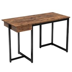 Helloshop26 - Bureau d'ordinateur 120cm tiroir cadre en métal repose-pieds réglables bureau moderne station de travail pour 20_0004829 - 3000200026388_0