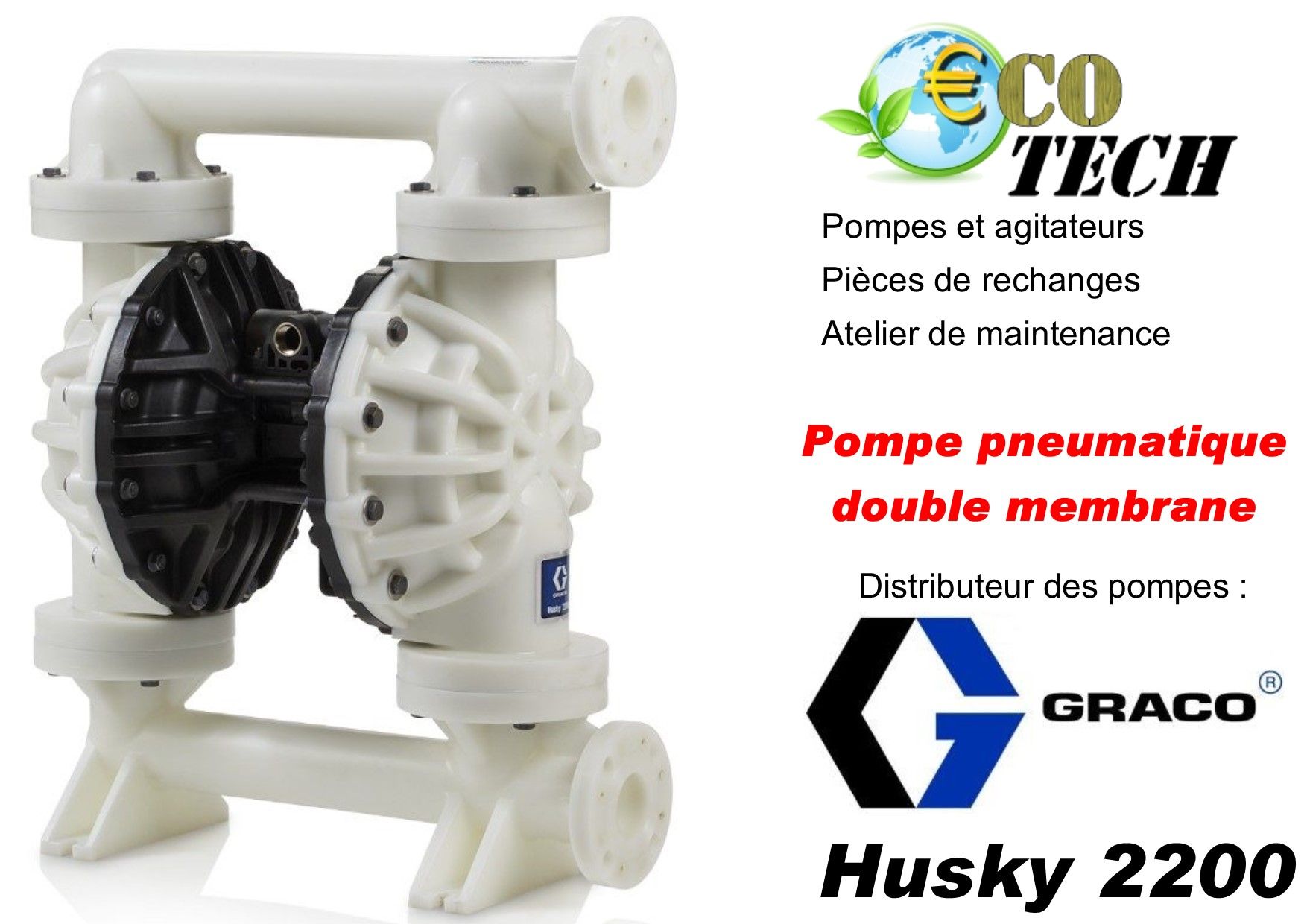 Husky graco 2200 pompes à membrane disponible en polypropylène et en pvdf_0