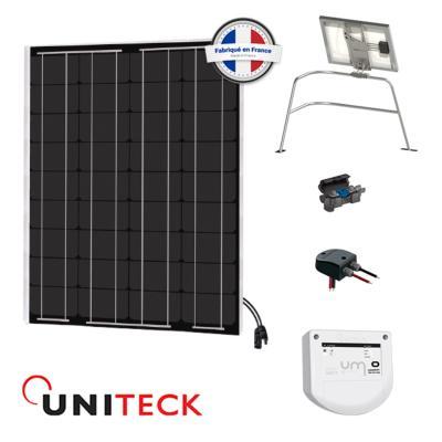 Kit solaire 50W 12V nautisme - MPPT Uniteck - Panneau monocristallin, régulateur 10A, fixation nautisme_0