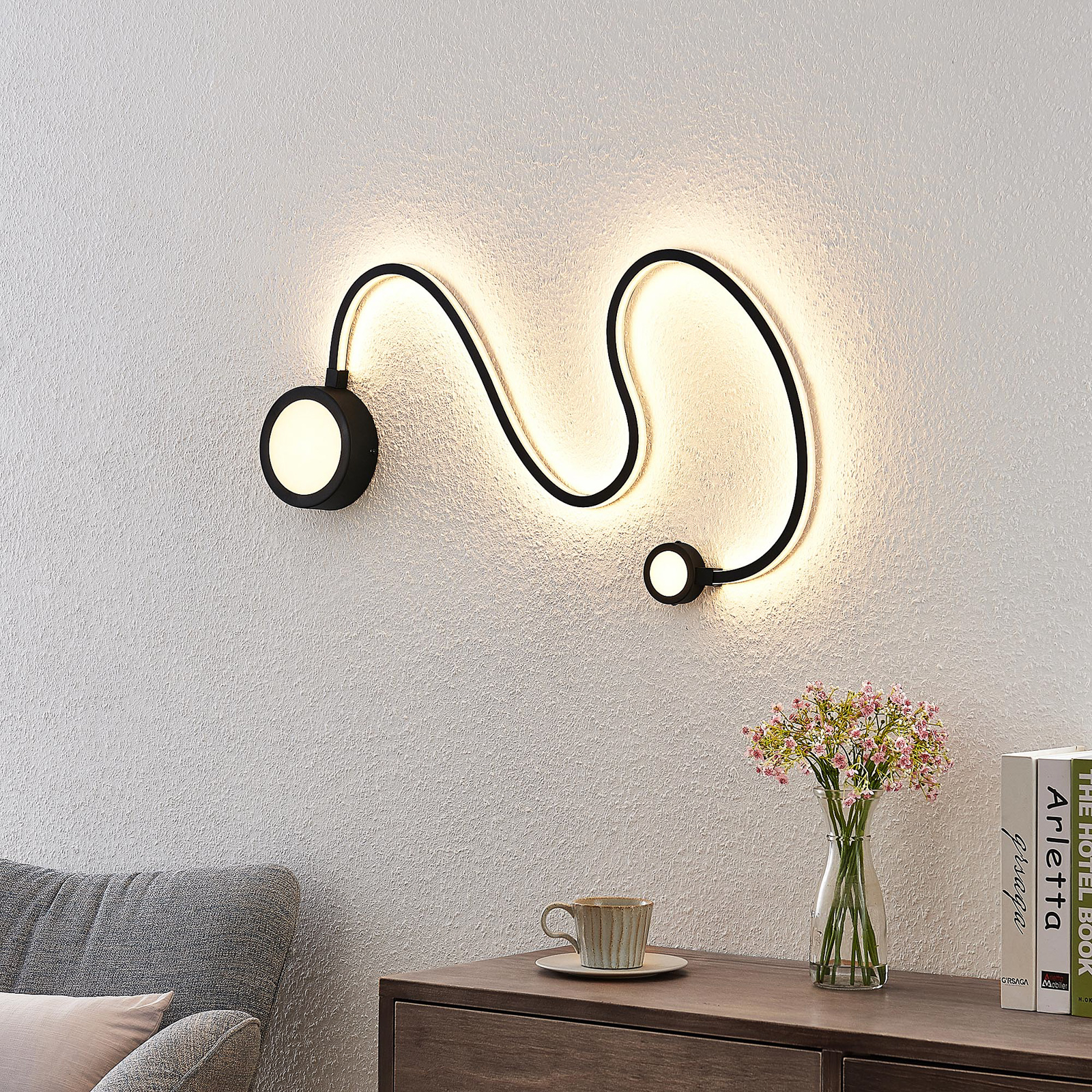 LINDBY RION APPLIQUE LED, NOIRE